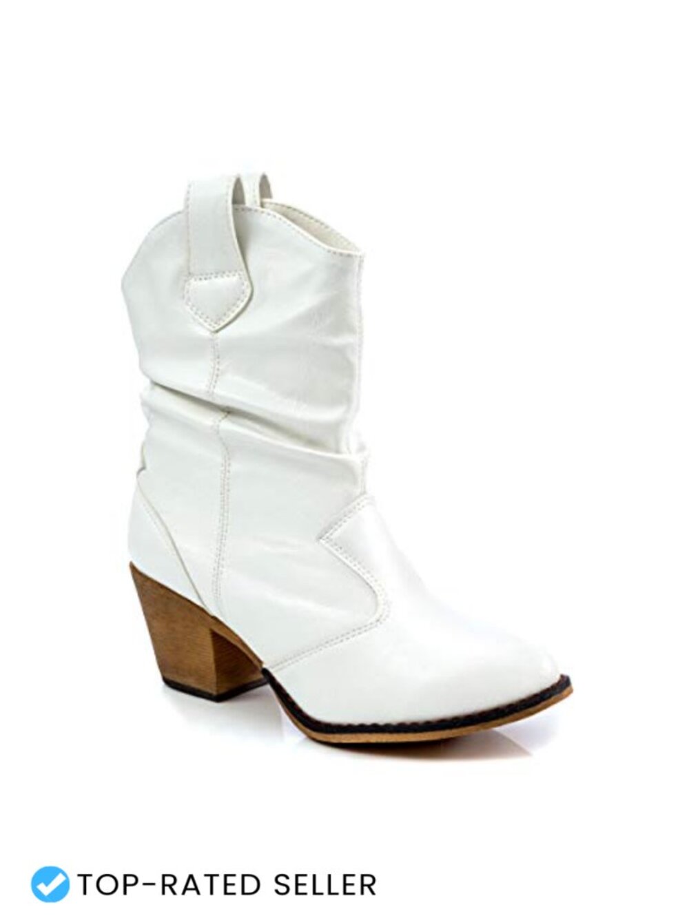 Western Cowboy Mid-Calf Boot Distressed Pull-Up Tabs 2.5in Heel